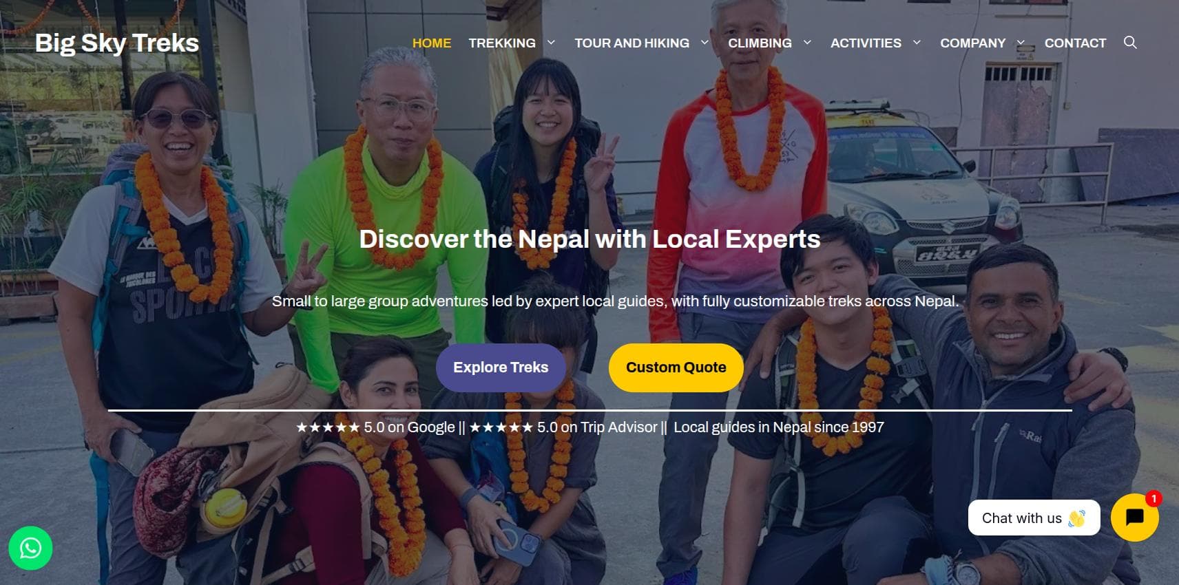 Big Sky Treks: An adventure-travel platform with curated routes, itinerary management and conversion-focused trip discovery.
